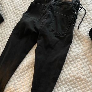 ZARA HIGHT WAIST GREY DENIM